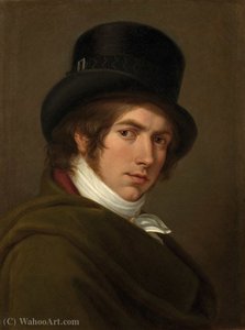 Self-portrait of Pietro Benvenuti with cylinder.