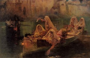 The Harem Boats — Frederick Arthur Bridgman