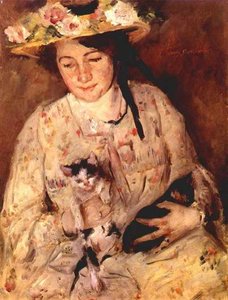 Young Woman With Cats — Lovis Corinth