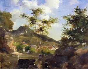 Village At The Foot Of A Hill In Saint Thomas, Antilles — Camille Pissarro