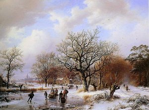 A Winterlandscape Sun — Hendrik Barend Koekkoek