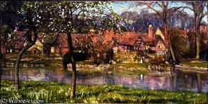 Houses And A River — Arthur Joseph Gaskin