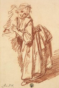 Study Of A Standing Girl — Jean-baptiste Greuze