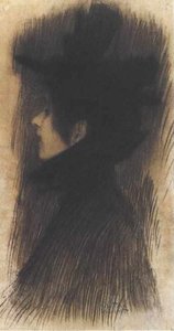 Mädchen Mit Hut Und Cape Im Profil — Gustav Klimt