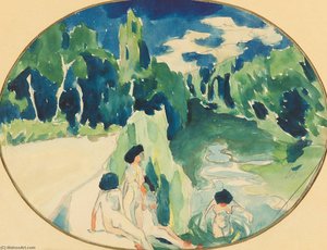 Bathers On The Sura, 1909 — Aristarkh Vasilevich Lentulov