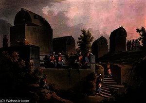 Sarcophagi And Sepulchres At The Head Of The Harbour At Cacamo — Luigi Mayer