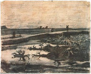 Landscape With Bog-oak Trunks — Vincent Willem Van Gogh, Realism