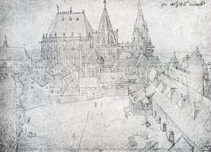 The Cathedral Of Aix La Chapelle With Its Surroundings, Seen From The Coronation Hall — Albrecht Dürer