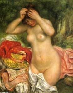 Bather Arranging Her Hair — Pierre-auguste Renoir, Impressionism