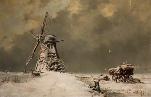 Old Draining Mill In The Huntingdonshire Fens — Edward William Cooke