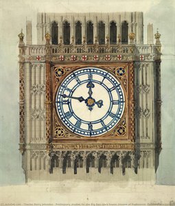 Preliminary Studies For The Big Ben Clock Tower, Houses Of Parliament, Palace Of Westminster, London — Charles Barry Johnston, Romantic Realism