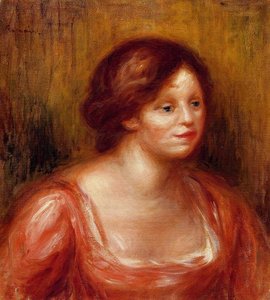 Bust Of A Woman In A Red Blouse — Pierre-auguste Renoir, Impressionism