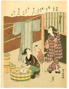 Washing - One Hundred Poems — Suzuki Harunobu, Rinpa