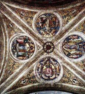 The Ceiling With Four Medallions — Vannucci Pietro (le Perugin), High Renaissance