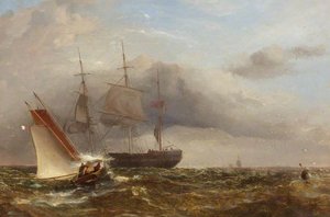 Pilot Cutter in Stormy Sea