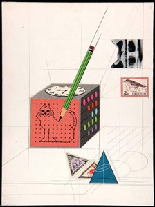 Metaphysics Of Erotica (cube With Connect The Dot Cat) — Joseph Cornell
