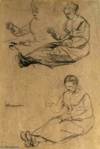 Net Mending Grooves — Max Liebermann