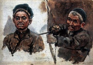 Tatar's Heads (old And Young) — Vasily Ivanovich Surikov