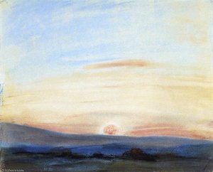 Eugene Study Of Sky Setting Sun — Eugène Delacroix