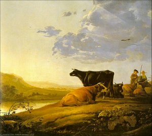 Young Herdsman With Cows — Aelbert Jacobsz Cuyp