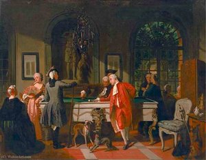 A Game of Billiards under Louis XV, (1855)