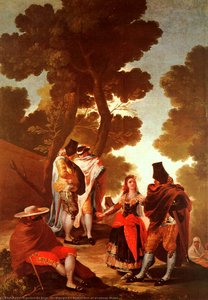 The Maja And The Masked Men, Oil On Canvas, Museo — Francisco José De Goya Y Lucientes