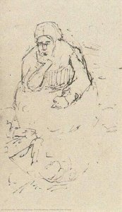 Peasant Woman, Sitting With Chin In Hand — Vincent Willem Van Gogh, Impressionistic Style