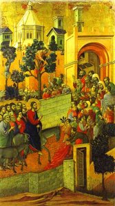 Maestó (back, Central Panel), The Entry Into Jerusalem — Duccio Di Buoninsegna, Gothic