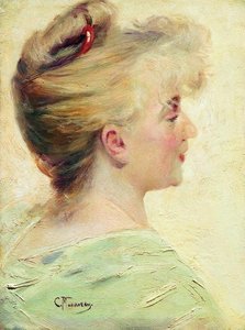 Portrait Of The Young Lady — Konstantin Yegorovich Makovsky, Contemporary Realism