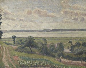 View Over The Estuary, Harfleur — Lucien Pissarro