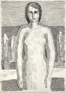 Female Image. Preparatory Drawing For Dante's Illustration — Hryhorii Havrylenko
