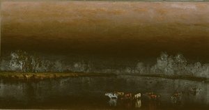Cows In A Pond At Sunset — Sanford Robinson Gifford