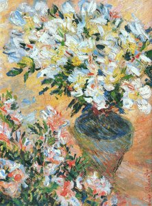 White Azaleas In A Pot — Claude Monet, Impressionism
