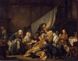 Filial Piety — Jean-baptiste Greuze, Sentimental Genre Painting