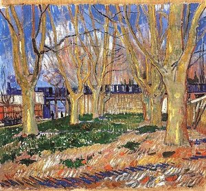 Avenue Of Plane Trees Near Arles Station — Vincent Willem Van Gogh