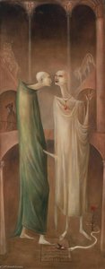 The Magus Zoroaster Meeting His Own Image In The Garden (brothers In Babylone) — Leonora Carrington