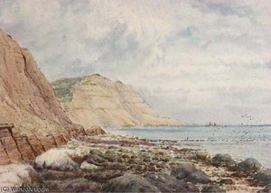 Coastal View With Boats On The Horizon — George Stanfield Walters