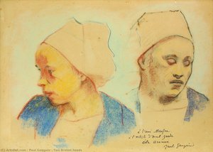 Two Breton Heads — Eugène Henri Paul Gauguin