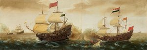 A Naval Encounter Between Dutch And Spanish Warships — Cornelis Verbeeck