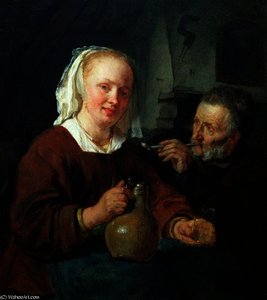 A Man And A Woman At Wine — Gabriel Metsu