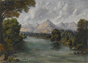 River With Mountains In The Distance, Western Ghats — William Robert Houghton