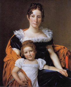 Portrait Of The Comtesse Vilain Xiiii And Her Daughter — Jacques-louis David, Neoclassical Painting