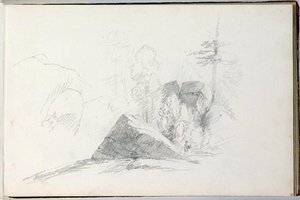 Study, Rocky Landscape 3 — Thomas Cole, Hudson River School