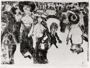 Streetlife In Dresden (strassenleben In Dresden) — Ernst Ludwig Kirchner, Expressionism