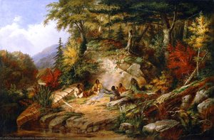 Chippewas On Lake Superior — Cornelius David Krieghoff, Hudson River School