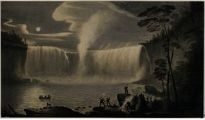 Niagara Falls With Night Fishermen — Alvan Fisher