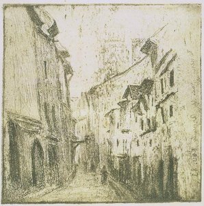 An Alley In Rouen, Rue Des Arpents — Camille Pissarro
