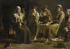 Peasant Family In An Interior — Louis Le Nain, Baroque