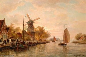 The Rembrandt-mill In Hazerswoude Near Leiden — Cornelis Christiaan Dommelshuizen