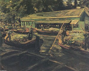 Merchants Of Vegetables In A Canal In Delft — Max Liebermann